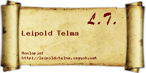 Leipold Telma névjegykártya
